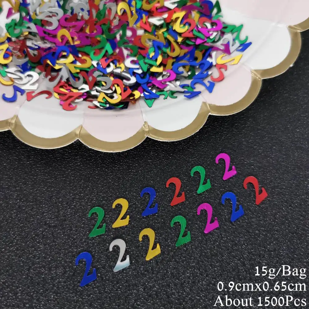15g Number 60 Confetti 60th Anniversary Decade Table Confetti DIY Event Birthday Party  Decoration Sequins Supplies 535Pcs