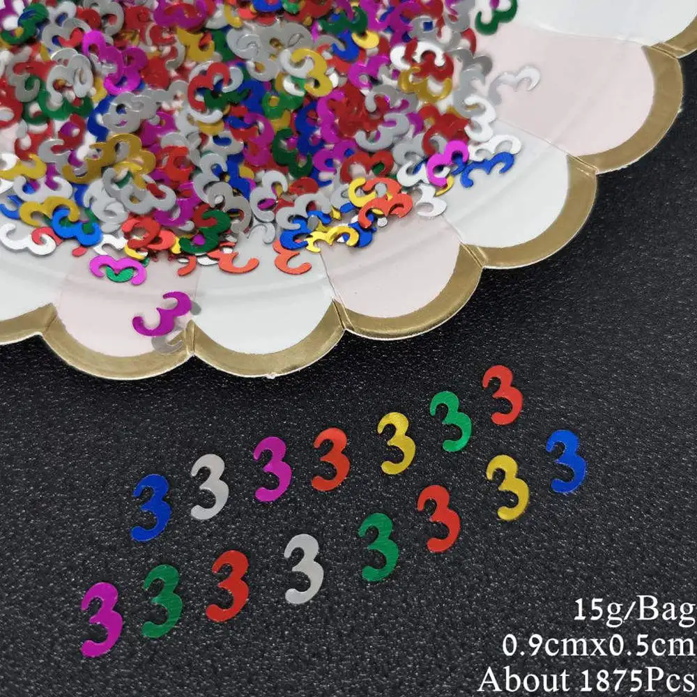 15g Number 60 Confetti 60th Anniversary Decade Table Confetti DIY Event Birthday Party  Decoration Sequins Supplies 535Pcs