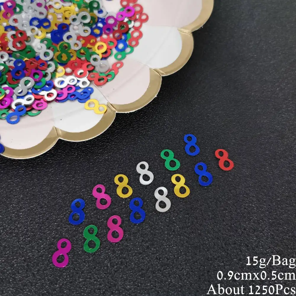 15g Number 60 Confetti 60th Anniversary Decade Table Confetti DIY Event Birthday Party  Decoration Sequins Supplies 535Pcs