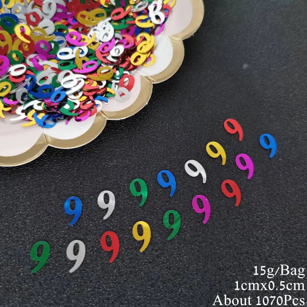 15g Number 60 Confetti 60th Anniversary Decade Table Confetti DIY Event Birthday Party  Decoration Sequins Supplies 535Pcs