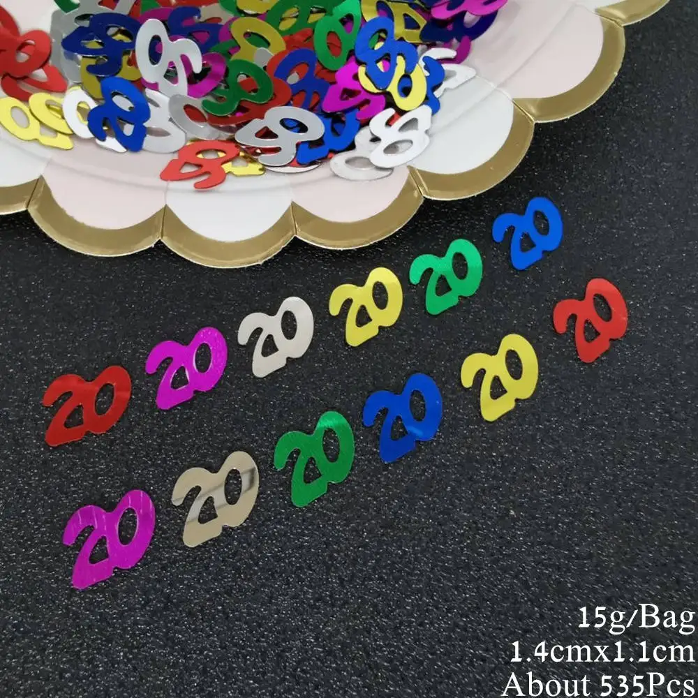 15g Number 60 Confetti 60th Anniversary Decade Table Confetti DIY Event Birthday Party  Decoration Sequins Supplies 535Pcs