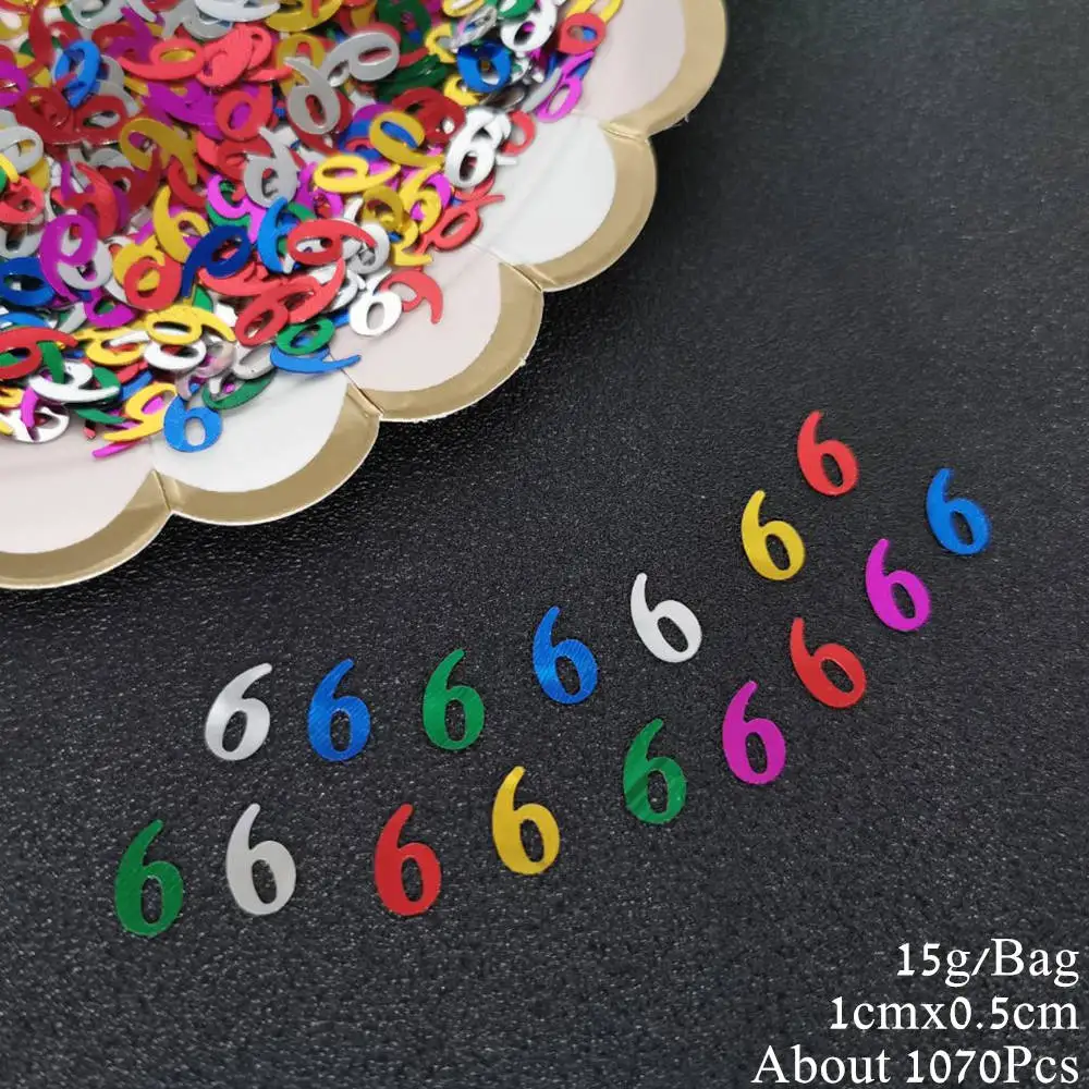 15g Number 60 Confetti 60th Anniversary Decade Table Confetti DIY Event Birthday Party  Decoration Sequins Supplies 535Pcs