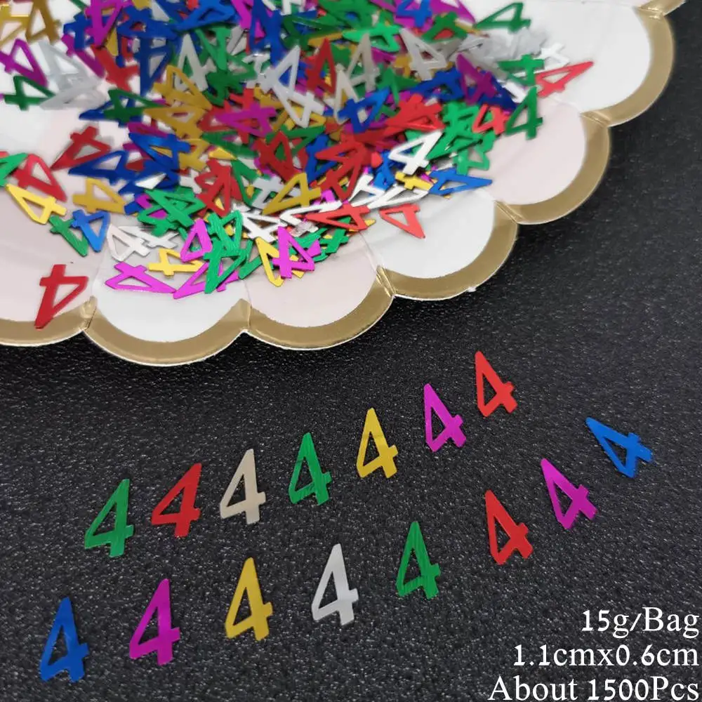 15g Number 60 Confetti 60th Anniversary Decade Table Confetti DIY Event Birthday Party  Decoration Sequins Supplies 535Pcs