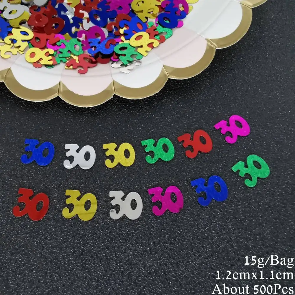 15g Number 60 Confetti 60th Anniversary Decade Table Confetti DIY Event Birthday Party  Decoration Sequins Supplies 535Pcs