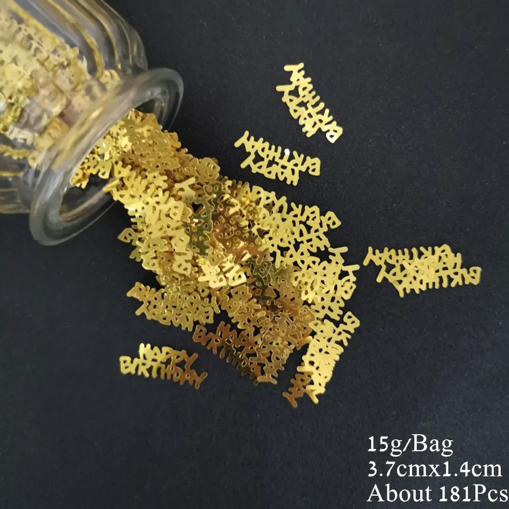 15g Number 50 Confetti Golden Silver Digit 50th Anniversary Event Brithday Party Decoration Confetti Sequin Party Supplies 500pc