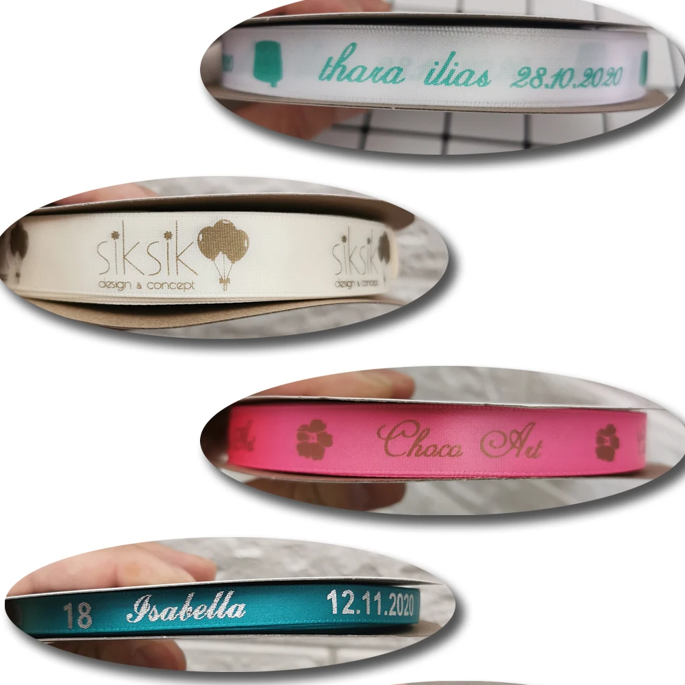 Personalized Brand Logo Printed Ribbon, Golden Edges, Satin Rubban Tape, Wedding Party Favor, Gifts Box Baking Wrapping Bouquet Personalized Brand Logo Printed Ribbon, Golden Edges, Satin Rubban Tape, Wedding Party Favor, Gifts Box Baking Wrapping Bouquet