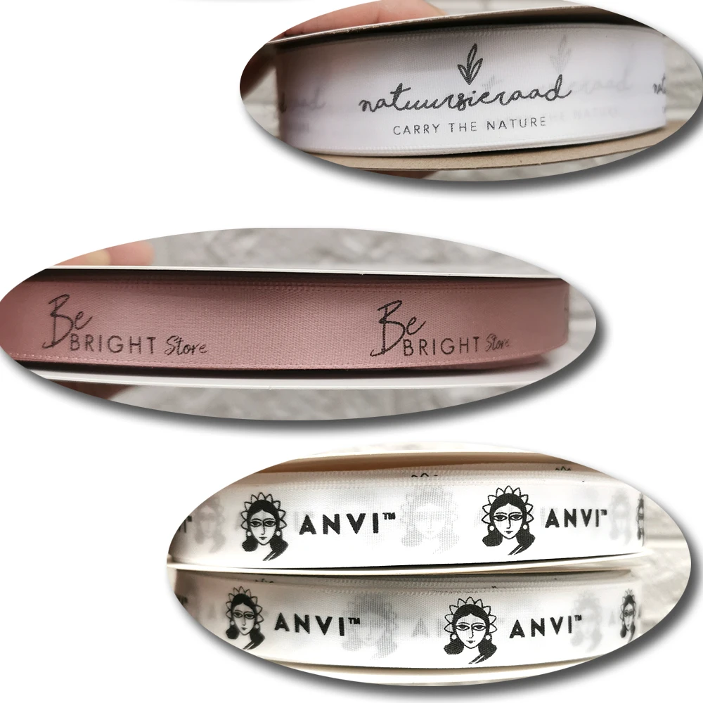 Personalized Brand Logo Printed Ribbon, Golden Edges, Satin Rubban Tape, Wedding Party Favor, Gifts Box Baking Wrapping Bouquet Personalized Brand Logo Printed Ribbon, Golden Edges, Satin Rubban Tape, Wedding Party Favor, Gifts Box Baking Wrapping Bouquet