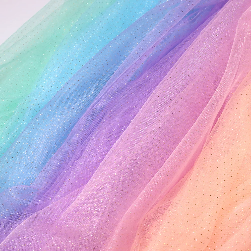 6cm 25Yards Golden Dotted Tulle Ribbon Glitter Organza Mesh Fabric Film DIY Craft Accessories Hair Clip Bowknots Sewing Material