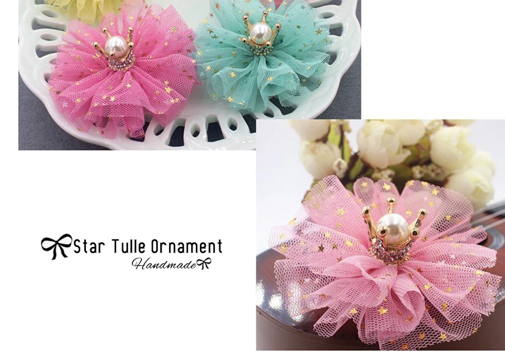 25Yards 6cm Star Tulle Confetti Glitter Mesh Baking Cake Topper Tutu Pom Bow Soft Squine Organza DIY Wedding Birthday Decoration