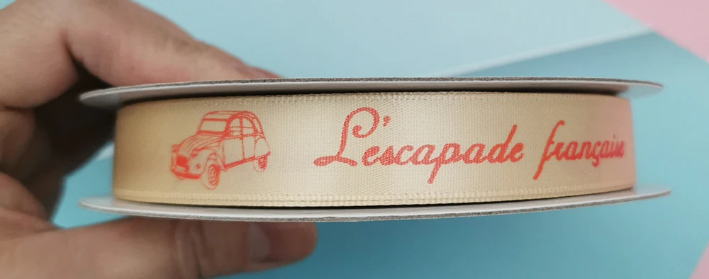 10mm-75mm Custom Printed Ribbon Personal Logo Rubban Giftbox Baking Wrap Wedding Birthday Anniversary Bracelet DIY Bow Making