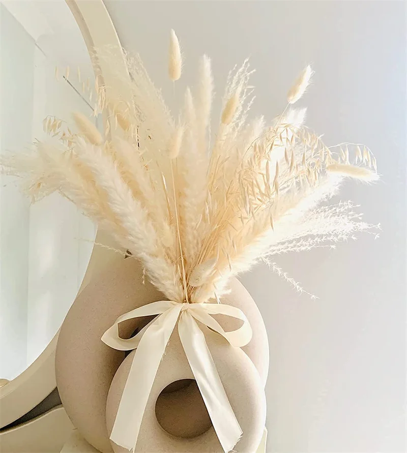 White Pampas Grass Decor 50 Pcs 17” Wedding Centerpiece Flower Arrangements Natural Home Boho Room Decoration Dried Flower Gift White Pampas Grass Decor 50 Pcs 17” Wedding Centerpiece Flower Arrangements Natural Home Boho Room Decoration Dried Flower Gift