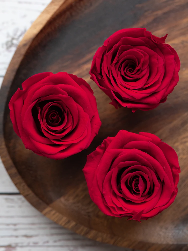 8PCs/Box Preserved Fresh Rose Flower Heads 4-5CM Dried Flower Roses for Teddy Bear Handmade DIY Eternal Flower Arrangement Gift