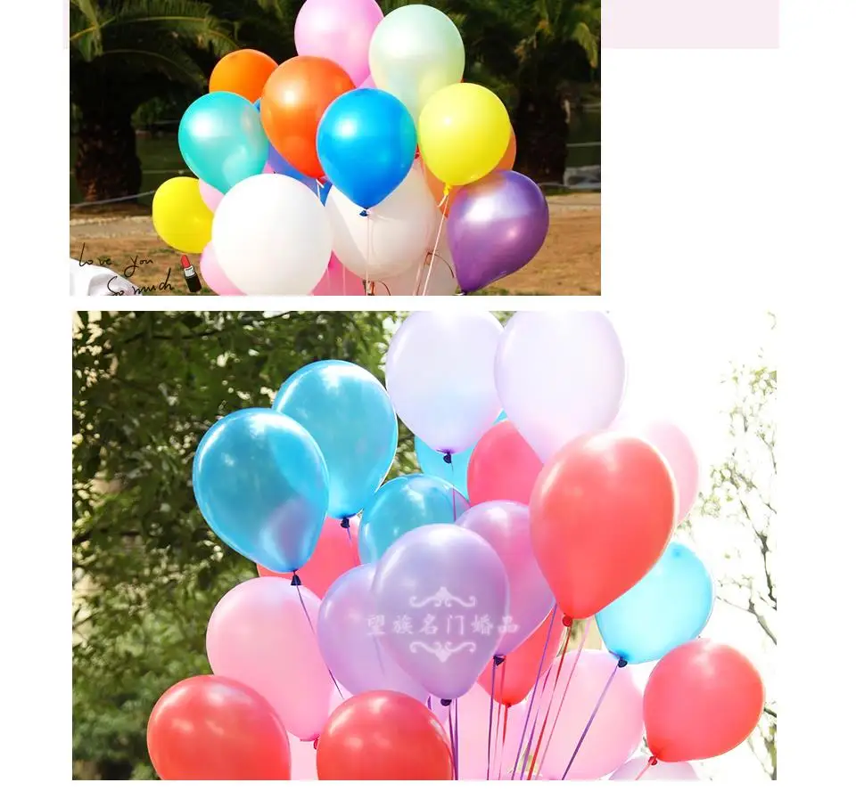 New 100pcs/lot 10inch 1.2g/pcs Latex Balloons Helium Thickening Pearl Celebration Party Wedding Birthday decoration Balloon New 100pcs/lot 10inch 1.2g/pcs Latex Balloons Helium Thickening Pearl Celebration Party Wedding Birthday decoration Balloon