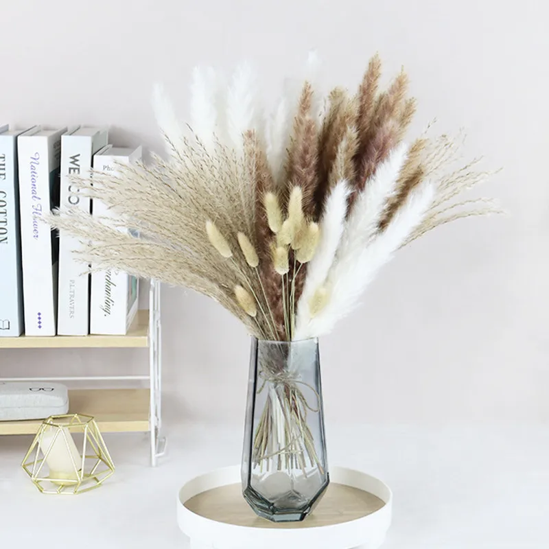 1Set Natural Preserved Eucalyptus Millet Leaf Floral Plant  Flowers Bouquet Wedding Bohemian Home Room Decoration Photography