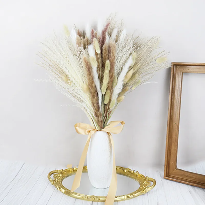 1Set Natural Preserved Eucalyptus Millet Leaf Floral Plant  Flowers Bouquet Wedding Bohemian Home Room Decoration Photography