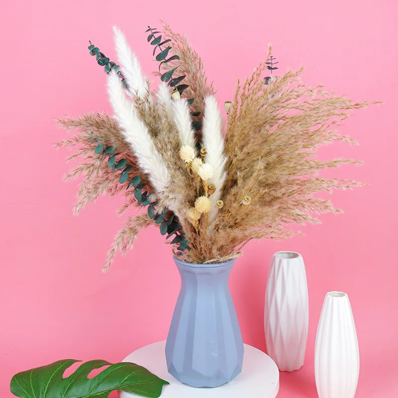 1Set Natural Preserved Eucalyptus Millet Leaf Floral Plant  Flowers Bouquet Wedding Bohemian Home Room Decoration Photography