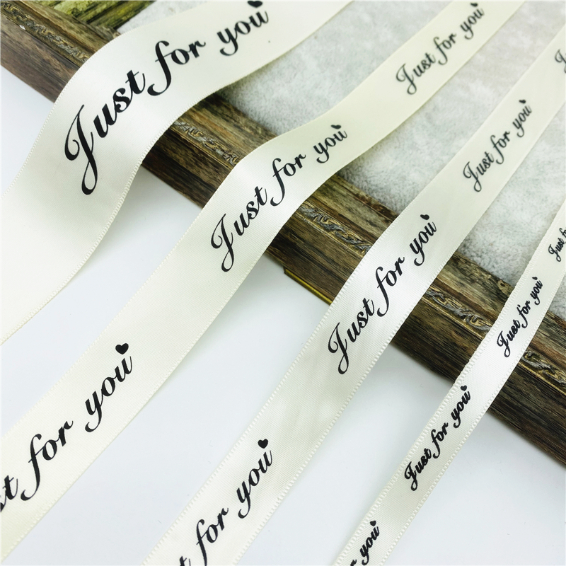5yards 10/20/25/38mm Polyester Ribbon Printed JUST FOR YOU Ribbon For Handmade Romantic Gift Packaging Wedding Decoration
