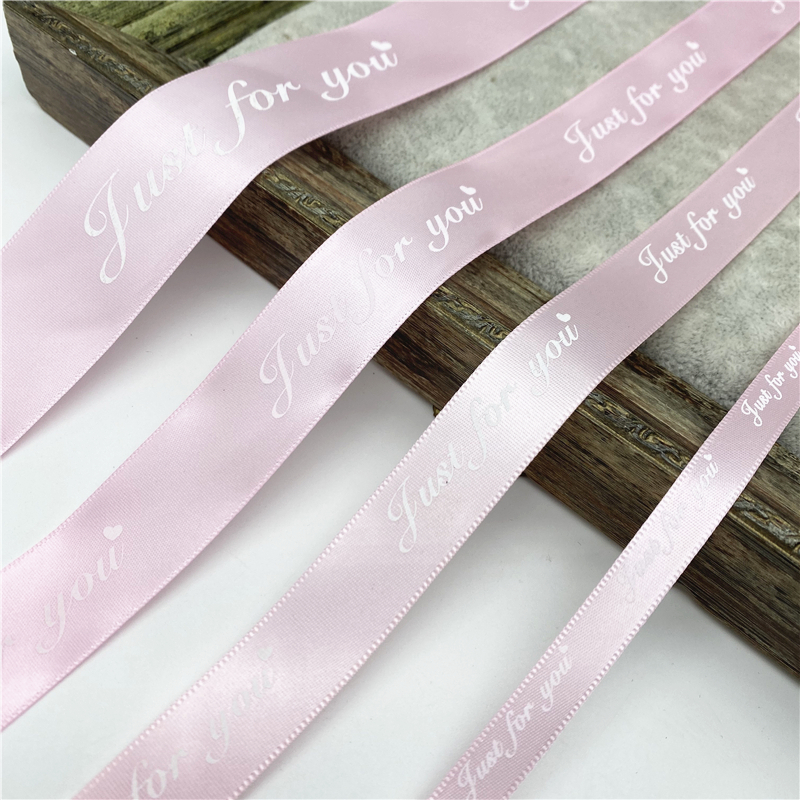 5yards 10/20/25/38mm Polyester Ribbon Printed JUST FOR YOU Ribbon For Handmade Romantic Gift Packaging Wedding Decoration