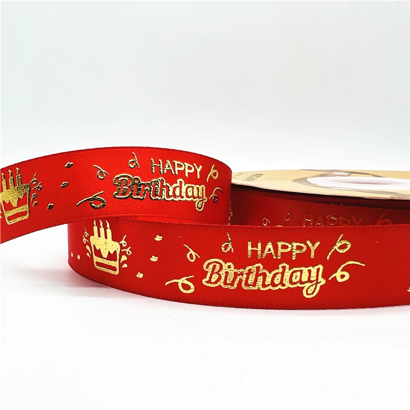 5yards 20mm Happy-birthday Ribbon Printing Polyester Ribbon For Handmade Design Birthday Decoration Gift Packing 5yards 20mm Happy-birthday Ribbon Printing Polyester Ribbon For Handmade Design Birthday Decoration Gift Packing