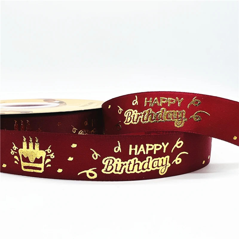 5yards 20mm Happy-birthday Ribbon Printing Polyester Ribbon For Handmade Design Birthday Decoration Gift Packing 5yards 20mm Happy-birthday Ribbon Printing Polyester Ribbon For Handmade Design Birthday Decoration Gift Packing