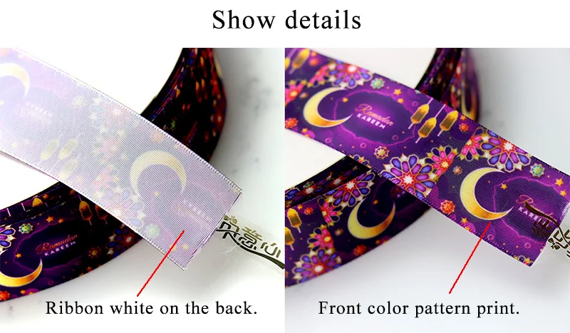 Ramadan Mubarak Kareem Festival Decoration Ribbon Personalized Muslim Ribbon For Box Gift Wrapping 100Yards/lot