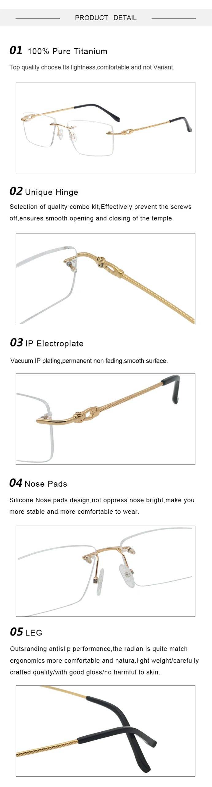 Krasivyy Pure Titanium Rimless Glasses Frame Men Ultralight Optical Prescription Eyeglasses Women 2025 New Myopia Square Eyewear