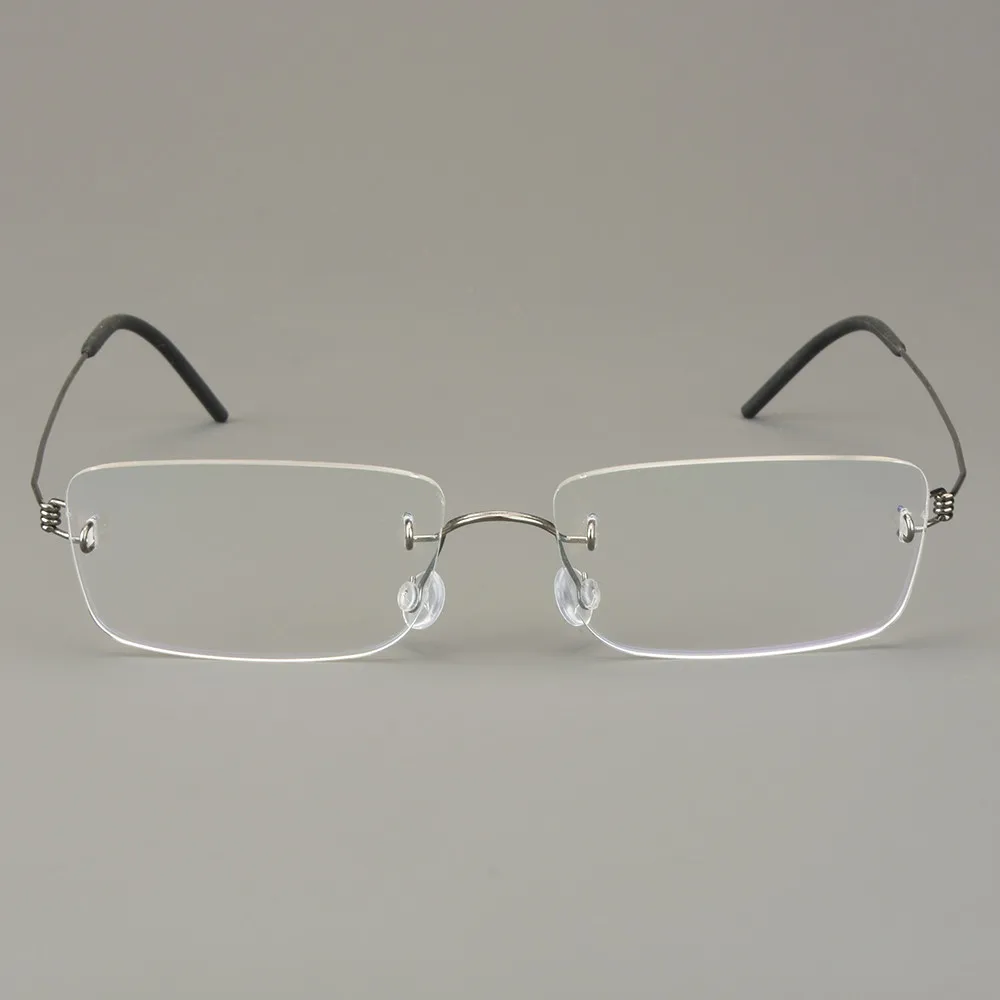 Men Square Screwless Glasses Frame Ultralight Air Titanium Eyeglasses Denmark Designer Women Business Eyewear 2120 Spectacles